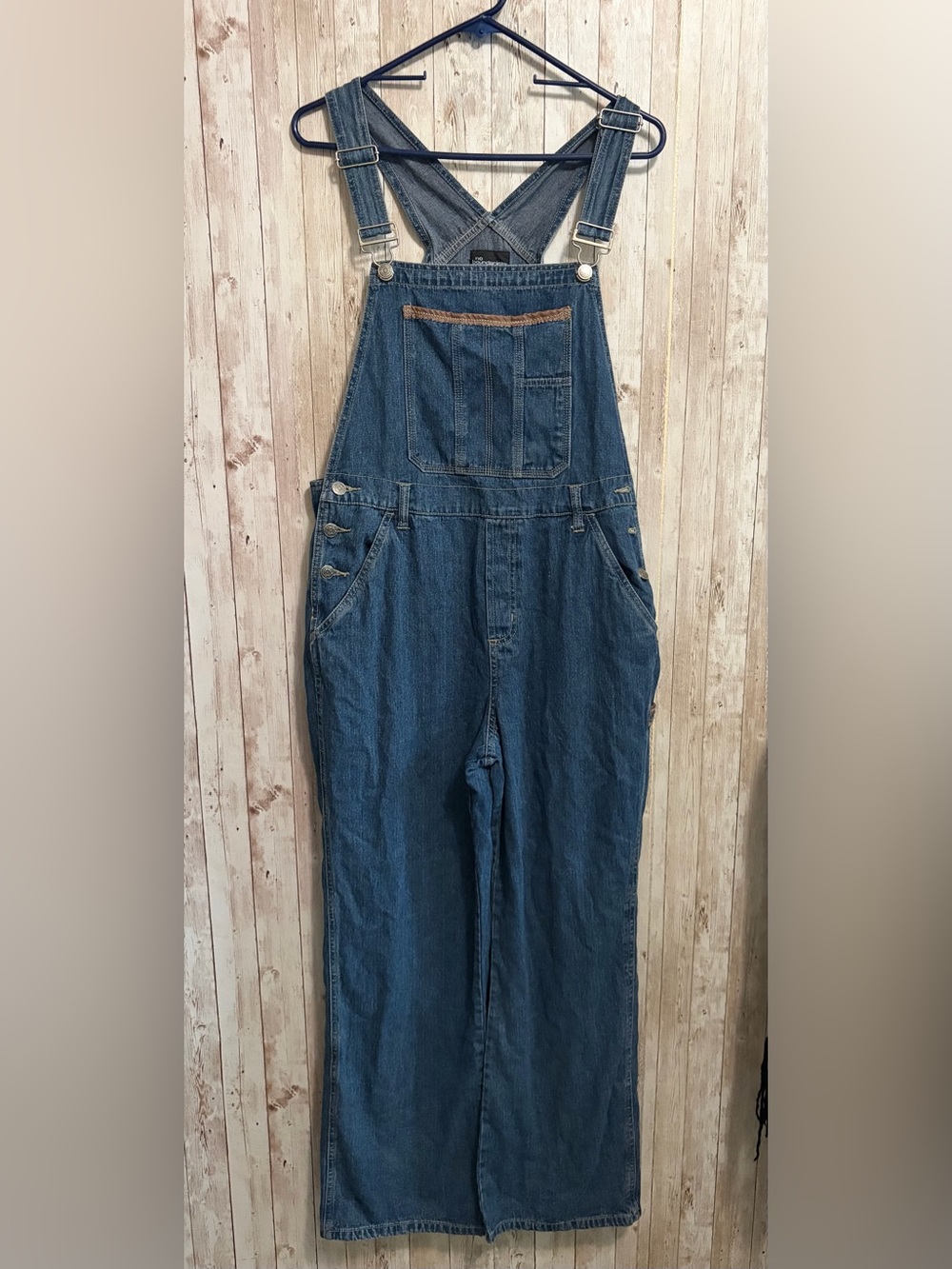 No Boundaries Dark Blue Relaxed Denim Overalls